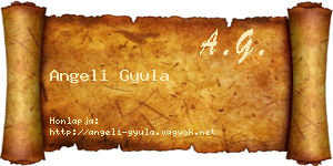 Angeli Gyula névjegykártya